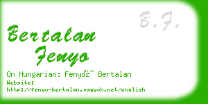 bertalan fenyo business card